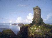 Thomas Cole Italian Coast Scene with Ruined Tower Spain oil painting artist